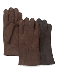 Super soft, shearling lined gloves with topstitching detail. Full grain, Nappa leather with topstitching detail.