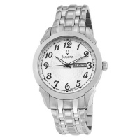 Bulova Men's 96C103 Silver and White Dial Bracelet Watch