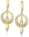 Anne Klein Gold-Tone Plated Multi-Disc Drop Earrings