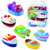 Elegant Baby 6 Piece Bath Squirties Gift Set in Vinyl Zip Bag, Boats