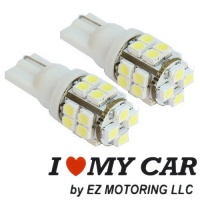 2pcs 20-SMD T10 12V Light LED Replacement Bulbs + STICKER 168 194 2825 W5W - White