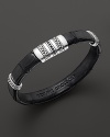 J Goodman Genuine Black Alligator Cuff with Sterling Silver and Black Diamonds