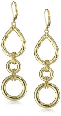 T Tahari Gold Link Drop Earrings