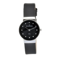 Skagen Women's O358SSLBB Quartz Black Dial Stainless Steel Watch