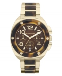 Add a preppy and chic element to your look with this tortoise watch by Michael Kors.