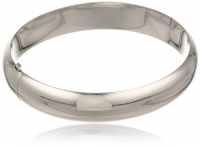 Sterling Silver Wide Polished Guard and Hinge Bangle Bracelet