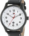 Tommy Hilfiger Men's 1710309 Classic Black IP Case and Blk leather strap Watch