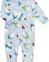 Carter's Micro Fleece Snap Front- Blue Snowman- Newborn