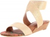 Lucky Women's Hunter Wedge Sandal,Natural/Gold Metallic,8.5 M US