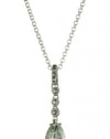 Judith Jack Sterling Silver with Marcasite and Green Amy Dbl Drop Pendant Necklace