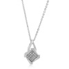 Diamond Accented Square Necklace/Pendant in Sterling Silver with 18 Chain