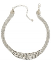 Style that makes you twist and shout from 2028. Multiple rows of ball-chains are collected together with a twist finish on this stunning necklace. Crafted in silver tone mixed metal. Approximate length: 16 inches + 3-inch extender.