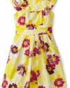 Ruby Rox Kids Girls 7-16x U-Neck Poplin Dress, Yellow/Lavender, 16