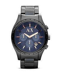 Armani Exchange's bold blue watch perfects preppy style. The hue exudes classic cool, while it's chronograph movement and rose gold accents command attention beneath a blazer.