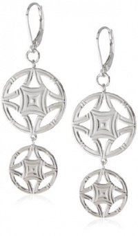 ELLE Jewelry Reflections 2Drop Kaleidoscope Pattern Sterling Silver Earrings