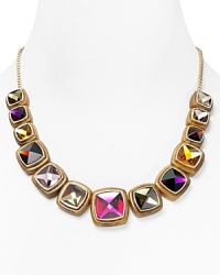 How about glamor with a colorful kick? This dramatic necklace from MARC BY MARC JACOBS ticks both boxes - it flaunts a gobstopper stones in a rainbow of multi colored hues.