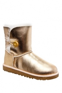 UGG Australia Girls' K Bailey Button Metallic Gold 4 Big Kid