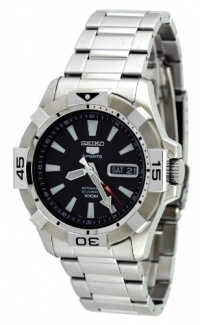 Seiko Black Dial Stainless Steel Automatic Mens Watch SNZH11