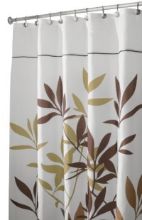 InterDesign Leaves Stall Shower Curtain, Brown