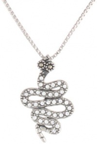 Judith Jack Double Impact Sterling Silver and Marcasite Snake Pendant Necklace, 18