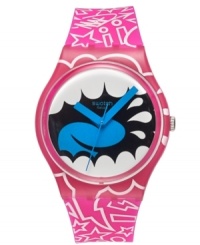 Let out your love for Swatch with this playful Shout Out collection watch.