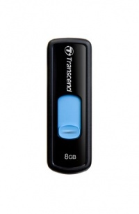 Transcend 8 GB JetFlash 500 Retractable USB Flash Drive - TS8GJF500E (Black)