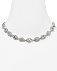 Lora Paolo's silvery link necklace epitomizes clean, classic style, featuring cubic zirconia and crystal links. It's perfect as a finishing flourish to every neckline.