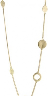 Kenneth Cole New York Gold Circle Long Illusion Necklace