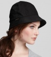 Burberry Gaberdine Dark Gabrielle Cotton Rain Hat - Black - Sz M