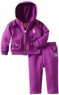 Baby Phat - Kids Baby-girls Newborn Jog Set with Sequins, Purple, 3-6 Months