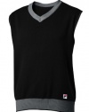 Fila Golf Men's Oxford Pullover V-Neck Sweater (Large, Black)