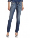 True Religion Women's Billy Super T Lower Rise Straight Leg, ZWM Tracks, 30