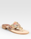 Floral-print cork design with decorative goldtone leather trim. Cork and leather upperLeather lining and solePadded insoleMade in USAOUR FIT MODEL RECOMMENDS ordering true size. 