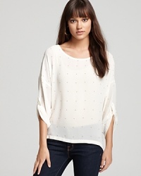 Delicate dots enrich this ethereal-looking AG Adriano Goldschmied top for a seamlessly elegant look you can pair with virtually anything in your wardrobe.