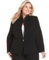 Tahari by ASL's plus size jacket features a streamlined fit for a sleek, elegant look. Try it with coordinating trousers, or pair it with your favorite pencil skirt.