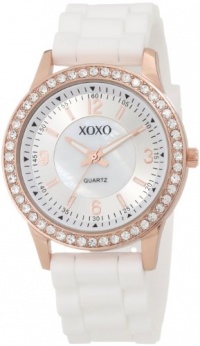 XOXO Women's XO8038 White Bumpy Silicone Rubber Strap Watch