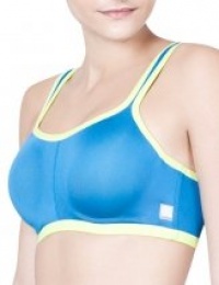 Natori Women's Power Yogi Contour Convertible Sport Bra, Marina Blue/Glow, 32DD