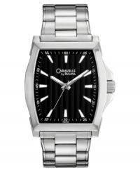 A classic stainless steel watch for the sophisticated man, by Caravelle by Bulova.