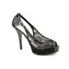 Guess Hondola Peep Toe Platforms Heels Shoes Black Womens New/Display