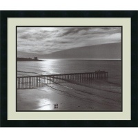 The Scripps Pier, 1966 - Fiat Lux by Ansel Adams, Framed Print Art - 22.19 x 26.19