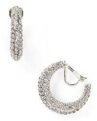 Lauren Ralph Lauren Medium Pave Encrusted Hoop Earrings