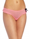 Betsey Johnson Women's Stretch Mesh Ruffle Thong