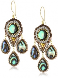 Miguel Ases Abalone Small 3-Drop Chandelier Earrings