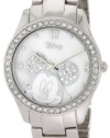 Disney Women's MK2128 Mickey Mouse Rhinestone Accent Silver-Tone Bracelet Watch