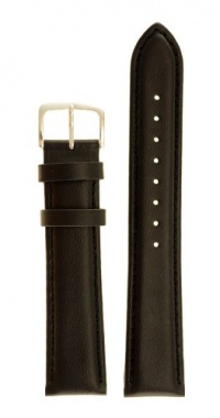 Men's Padded Genuine Leather Watchband Black 18mm Watch Band