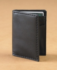 This classic lambskin bi-fold wallet by Tasso Elba is sophisticated perfection for the distinguished gentleman.