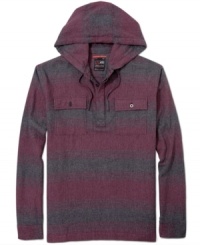 You haven't had a flannel shirt like this before: 3rd & Army turns yarn-dyed cotton into a hoodie with a  henley-style placket and two utility-style chest pockets.