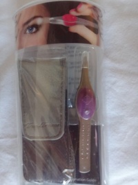 AMETHYST Swarovski® Crystal TrendTweeze WaterProof Lighted Tweezers. Leather Case