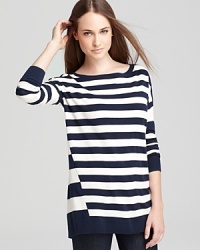 Channel nautical-chic in this bold, striped Theory sweater.