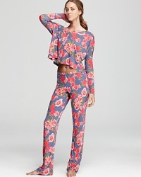 40 Winks Vintage Bouquet Drop Sleeve Lounge PJ Set